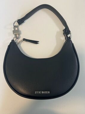 Steve Madden Black Crescent Shoulder Bag